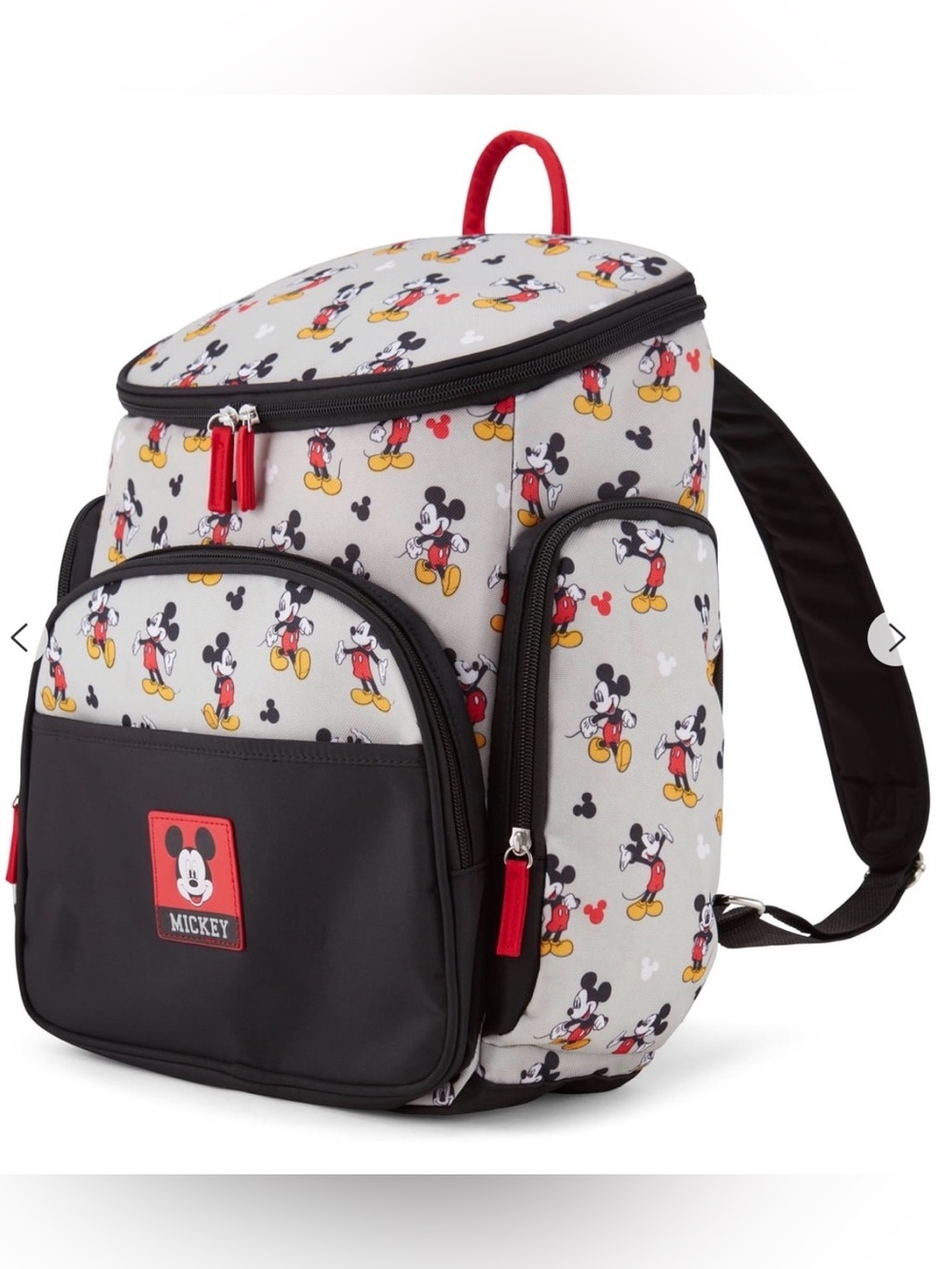 Disney Mickey Mouse Gray and Black Baby Backpack with Red Accents